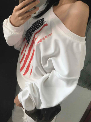 American Vintage Off-Shoulder Loose Fit Sweatshirt