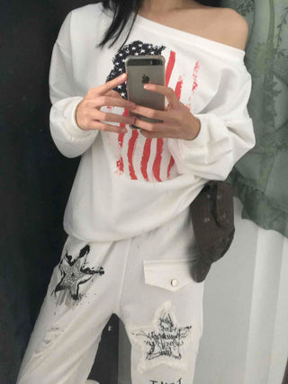 American Vintage Off-Shoulder Loose Fit Sweatshirt