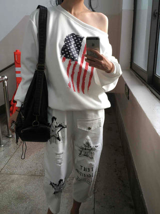 American Vintage Off-Shoulder Loose Fit Sweatshirt