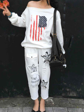 American Vintage Off-Shoulder Loose Fit Sweatshirt