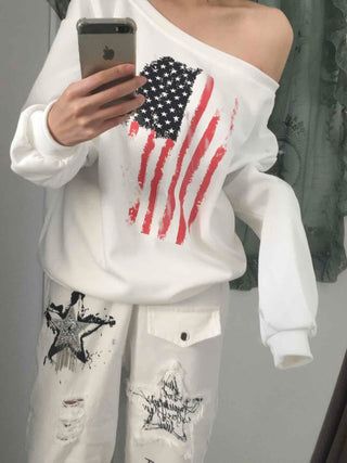 American Vintage Off-Shoulder Loose Fit Sweatshirt