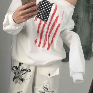 American Vintage Off-Shoulder Loose Fit Sweatshirt