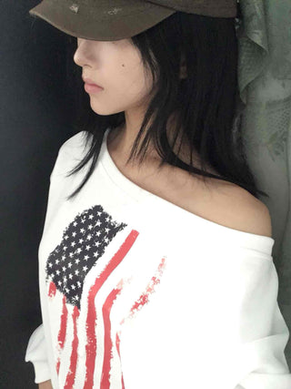 American Vintage Off-Shoulder Loose Fit Sweatshirt