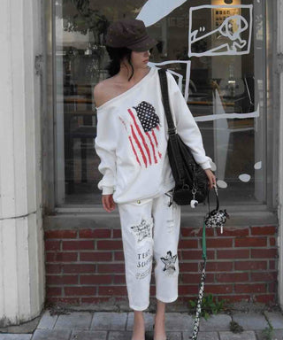 American Vintage Off-Shoulder Loose Fit Sweatshirt