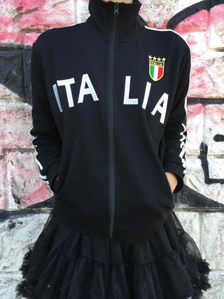 Street Lettering Embroidered Side Line Oversized Jersey