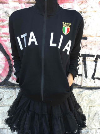 Street Lettering Embroidered Side Line Oversized Jersey