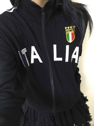 Street Lettering Embroidered Side Line Oversized Jersey