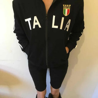 Street Lettering Embroidered Side Line Oversized Jersey