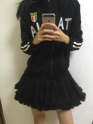 Street Lettering Embroidered Side Line Oversized Jersey