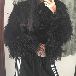 Chic Feather Detail Voluminous Crop Jacket