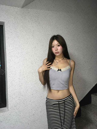 Glam Sexy Square Neck Shirred Wrap Crop Sleeveless