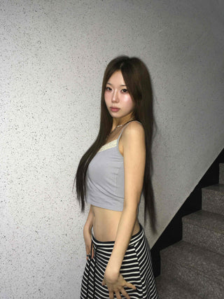 Glam Sexy Square Neck Shirred Wrap Crop Sleeveless