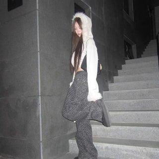Y2K Leopard Wide Elastic Cargo Pants