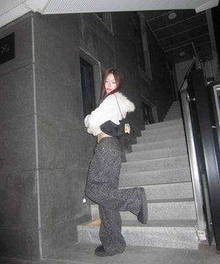 Y2K Leopard Wide Elastic Cargo Pants