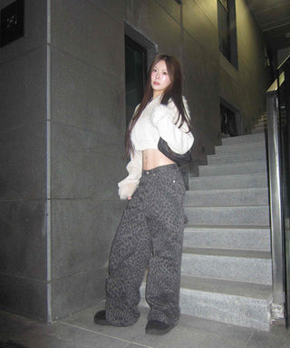 Glitter Angora Mix Fur Hooded Zip-Up