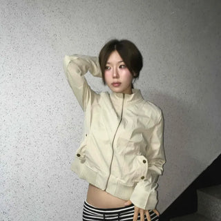 Minimal slim-fit knit zip-up cardigan