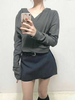 Belted Striped A-Line Shorts