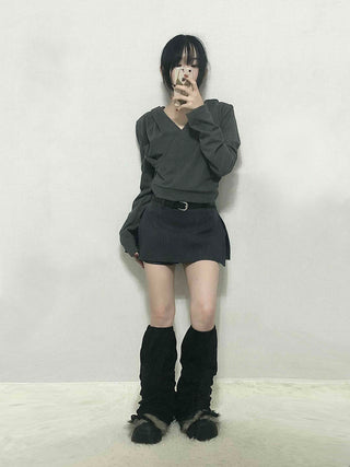 Belted Striped A-Line Shorts