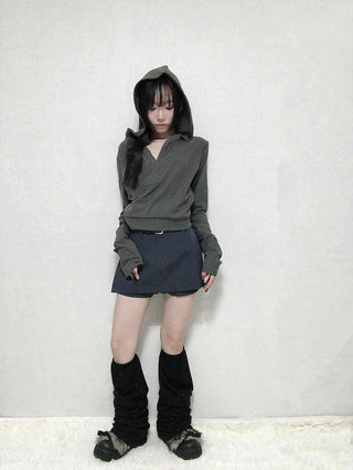 Belted Striped A-Line Shorts
