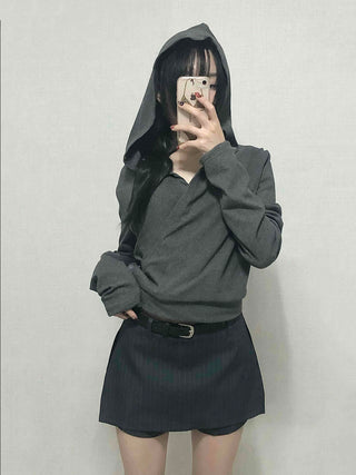Belted Striped A-Line Shorts