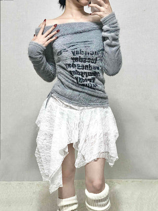 Fairy Lace Asymmetrical Frill Mini Skirt