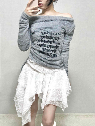 Fairy Lace Asymmetrical Frill Mini Skirt