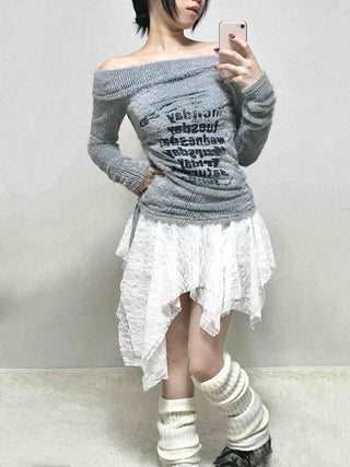 Fairy Lace Asymmetrical Frill Mini Skirt