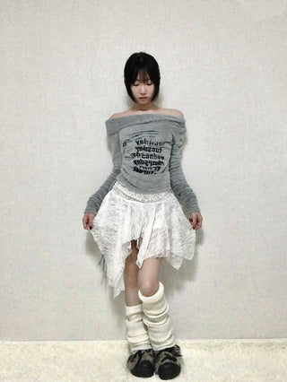 Fairy Lace Asymmetrical Frill Mini Skirt