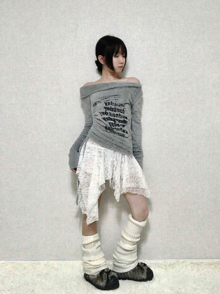 Fairy Lace Asymmetrical Frill Mini Skirt