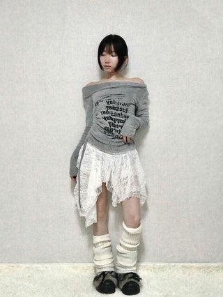 Fairy Lace Asymmetrical Frill Mini Skirt