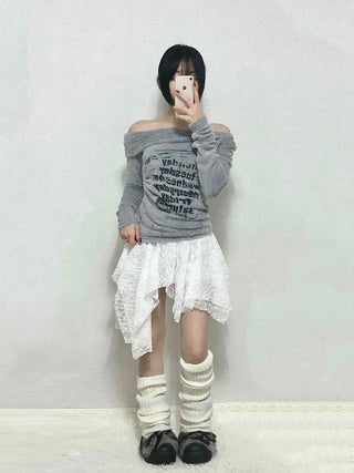 Fairy Lace Asymmetrical Frill Mini Skirt