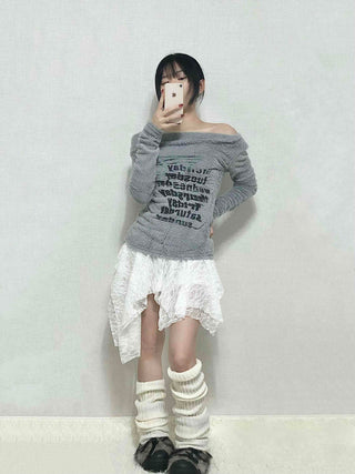Fairy Lace Asymmetrical Frill Mini Skirt