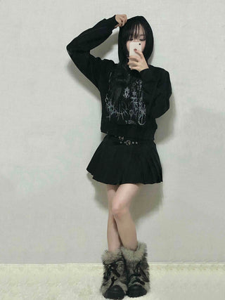 Pleated Belted Mini Skirt