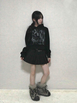 Pleated Belted Mini Skirt