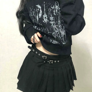 Pleated Belted Mini Skirt