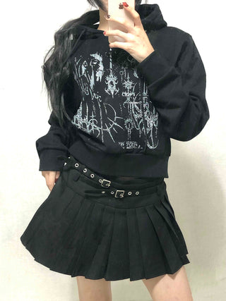 Pleated Belted Mini Skirt