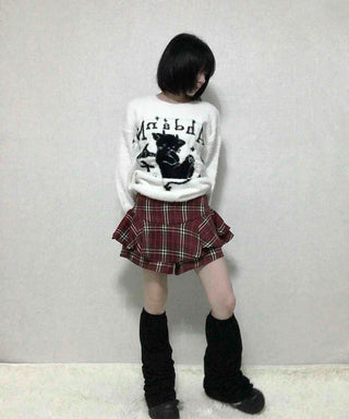 Campus Check Pleated Mini Skirt