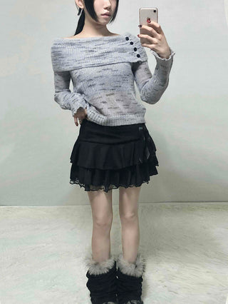Sweet Lace Triple Tiered Frill Mini Skirt