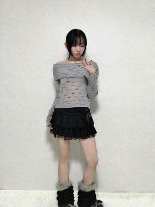 Sweet Lace Triple Tiered Frill Mini Skirt