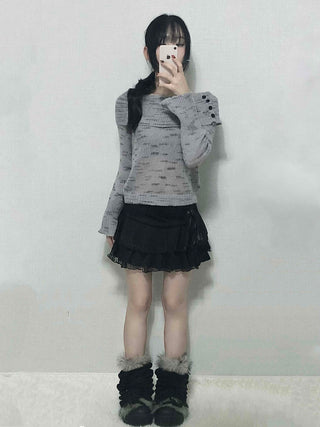 Sweet Lace Triple Tiered Frill Mini Skirt