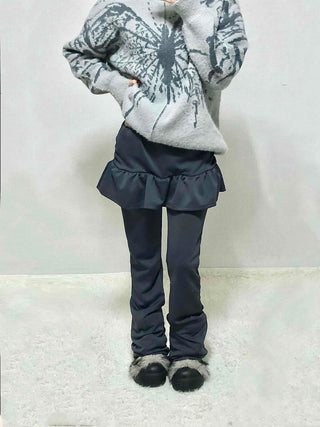 Dark Gorpcore Flare Skirt Leggings Pants