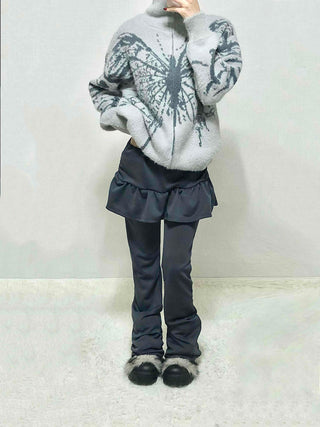 Dark Gorpcore Flare Skirt Leggings Pants