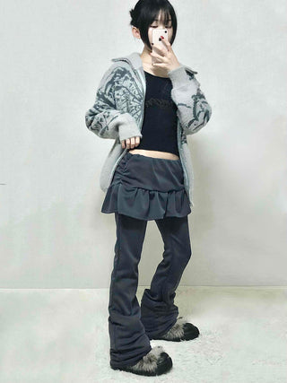 Dark Gorpcore Flare Skirt Leggings Pants