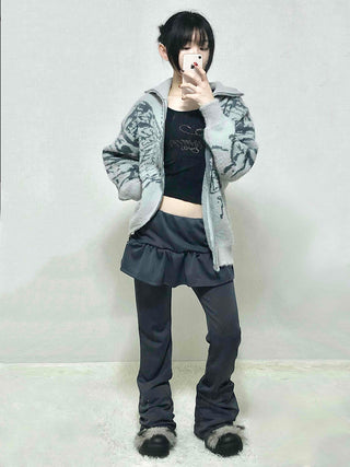Dark Gorpcore Flare Skirt Leggings Pants