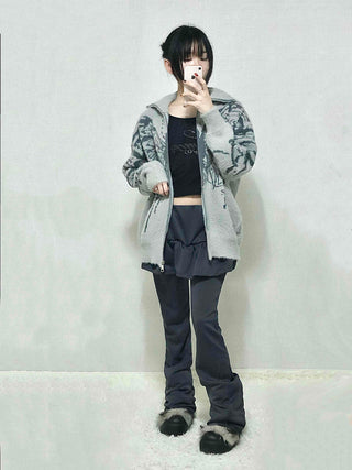 Dark Gorpcore Flare Skirt Leggings Pants