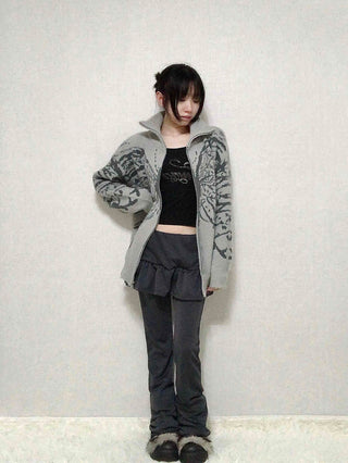 Dark Gorpcore Flare Skirt Leggings Pants