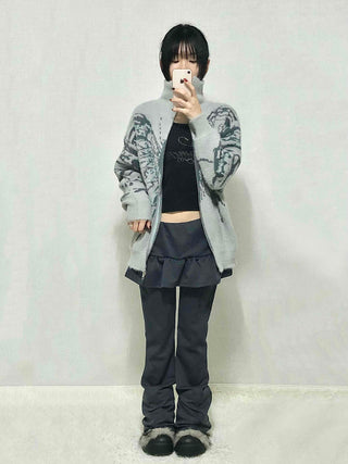 Dark Gorpcore Flare Skirt Leggings Pants