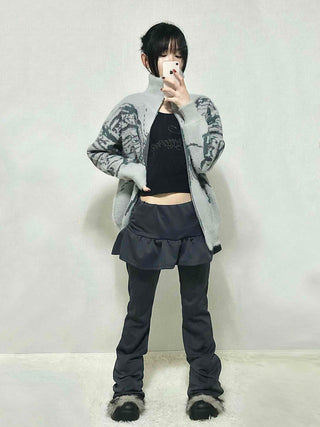 Dark Gorpcore Flare Skirt Leggings Pants