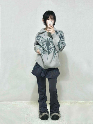 Dark Gorpcore Flare Skirt Leggings Pants