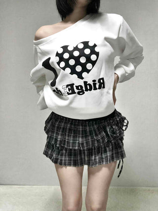 I Love Lettering Print Oversized Long Sweatshirt